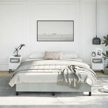 Bed Frame without Mattress Light Gray California King Velvet