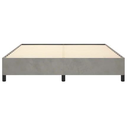 Bed Frame without Mattress Light Gray California King Velvet