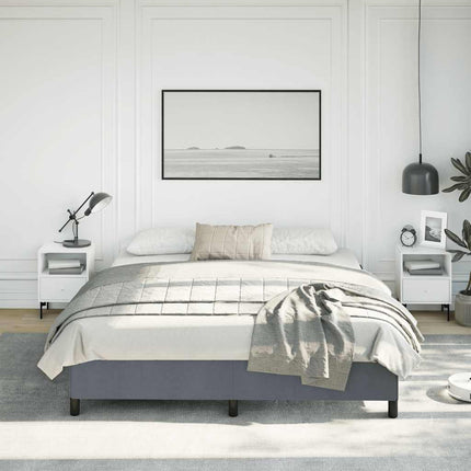 Bed Frame without Mattress Dark Gray California King Velvet