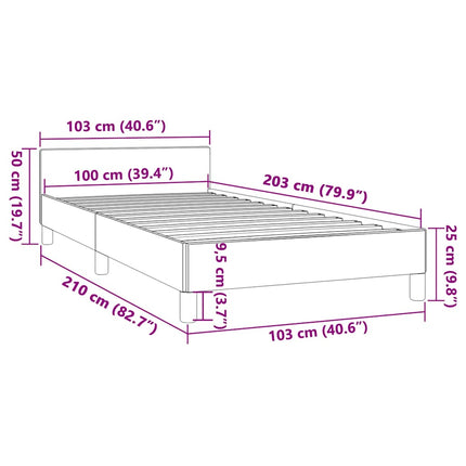 Bed Frame without Mattress Light Gray Twin XL Fabric