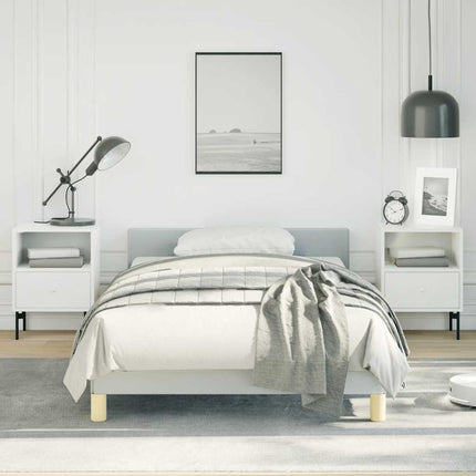 Bed Frame without Mattress Light Gray Twin XL Fabric