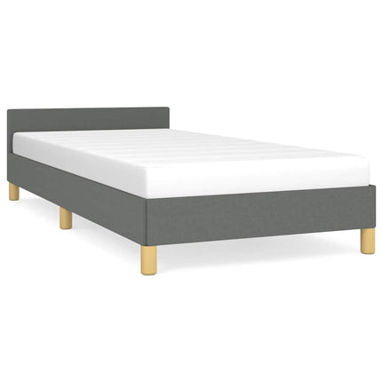 Bed Frame without Mattress Dark Gray Twin XL Fabric