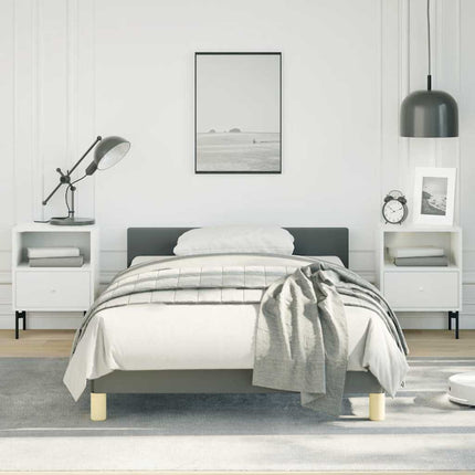 Bed Frame without Mattress Dark Gray Twin XL Fabric