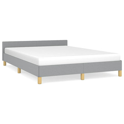 Bed Frame without Mattress Light Gray Full Fabric
