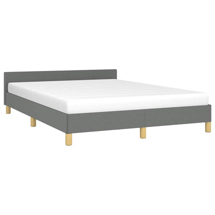Bed Frame without Mattress Dark Gray Full Fabric