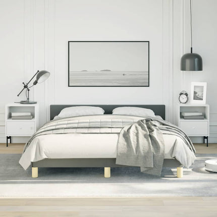 Bed Frame without Mattress Dark Gray Full Fabric