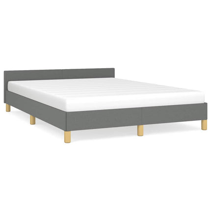 Bed Frame without Mattress Dark Gray Queen Fabric