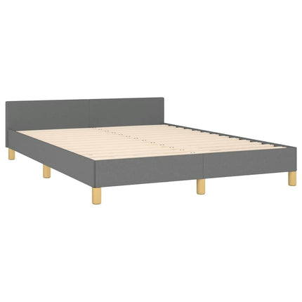 Bed Frame without Mattress Dark Gray Queen Fabric