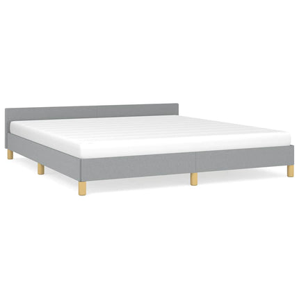 Bed Frame without Mattress Light Gray King Fabric
