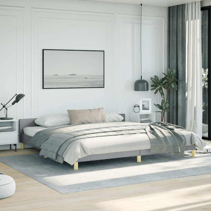 Bed Frame without Mattress Light Gray King Fabric