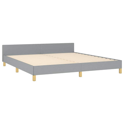 Bed Frame without Mattress Light Gray King Fabric