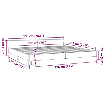 Bed Frame without Mattress Light Gray King Fabric