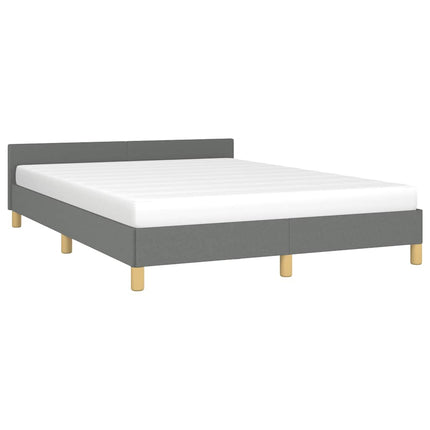 Bed Frame without Mattress Dark Gray King Fabric