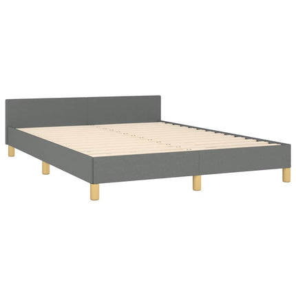 Bed Frame without Mattress Dark Gray King Fabric
