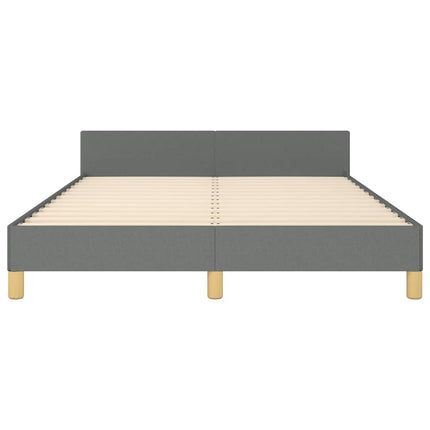 Bed Frame without Mattress Dark Gray King Fabric