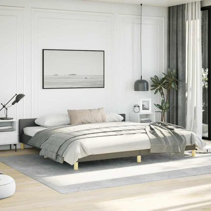 Bed Frame without Mattress Dark Gray California King Fabric