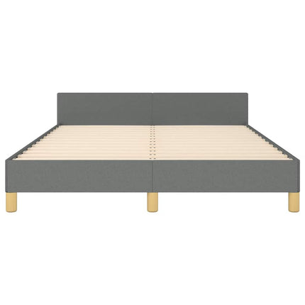 Bed Frame without Mattress Dark Gray California King Fabric