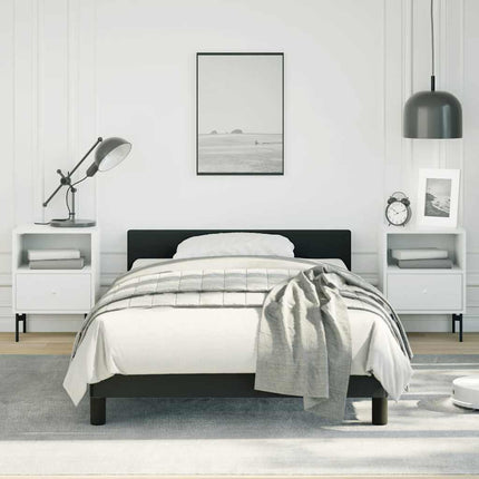 Bed Frame without Mattress Black Twin Faux Leather