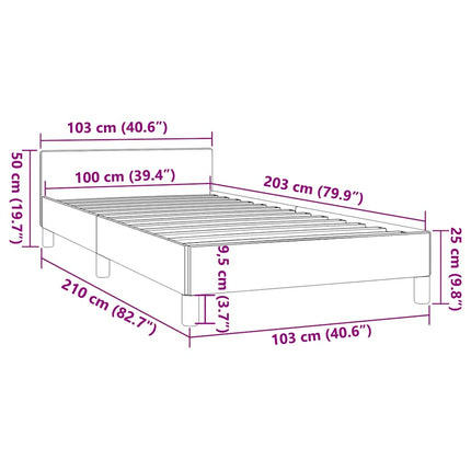 Bed Frame without Mattress Light Gray Twin XL Velvet