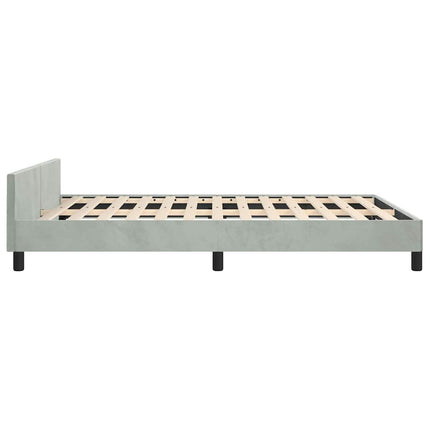 Bed Frame without Mattress Light Gray Full Velvet