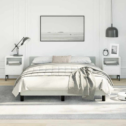 Bed Frame without Mattress Light Gray Full Velvet