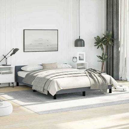 Bed Frame without Mattress Dark Gray Full Velvet