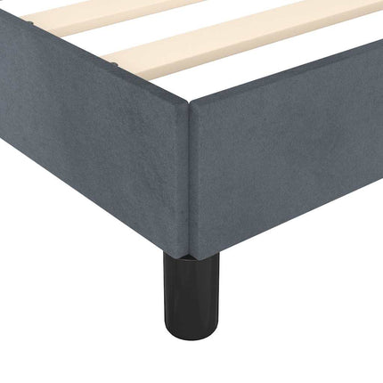 Bed Frame without Mattress Dark Gray Full Velvet