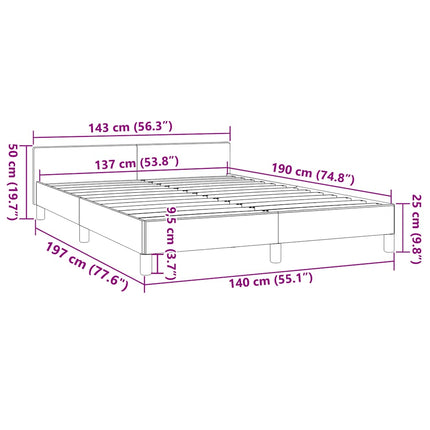 Bed Frame without Mattress Dark Gray Full Velvet