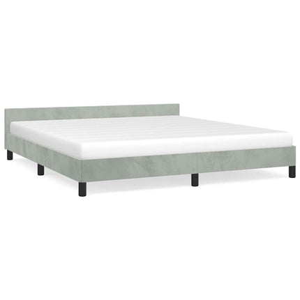 Bed Frame without Mattress Light Gray King Velvet