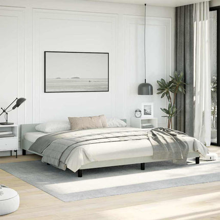 Bed Frame without Mattress Light Gray King Velvet