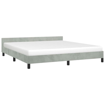 Bed Frame without Mattress Light Gray King Velvet