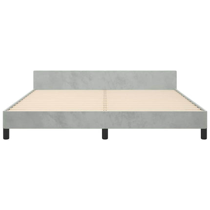 Bed Frame without Mattress Light Gray King Velvet
