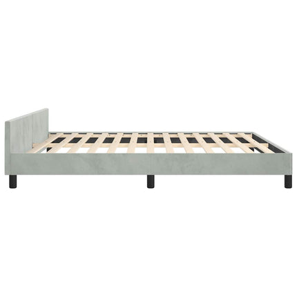 Bed Frame without Mattress Light Gray King Velvet