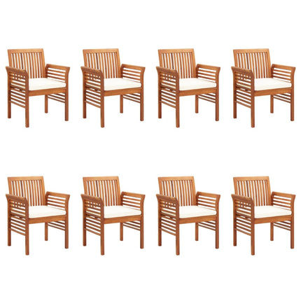Patio Dining Chairs with Cushions 8 pcs Solid Wood Acacia