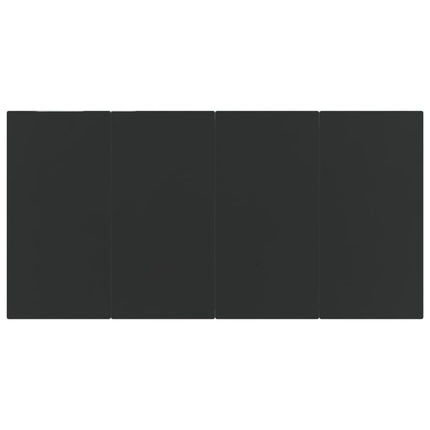 Patio Dining Table Black 63"x31.5"x29.1" Steel and Tempered Glass