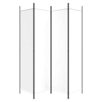 4-Panel Room Divider White 78.7"x78.7" Fabric