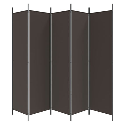 5-Panel Room Divider Brown 98.4"x78.7" Fabric