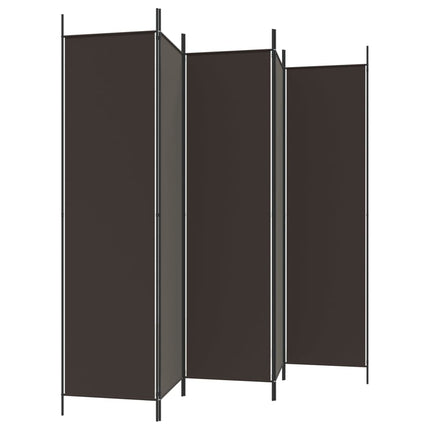 5-Panel Room Divider Brown 98.4"x78.7" Fabric
