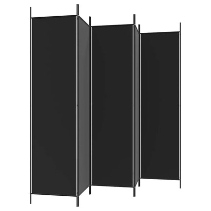 5-Panel Room Divider Black 98.4"x78.7" Fabric