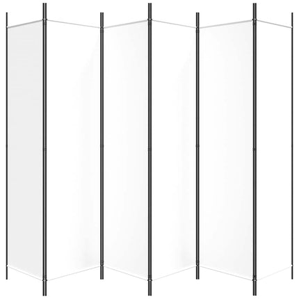 6-Panel Room Divider White 118.1"x78.7" Fabric