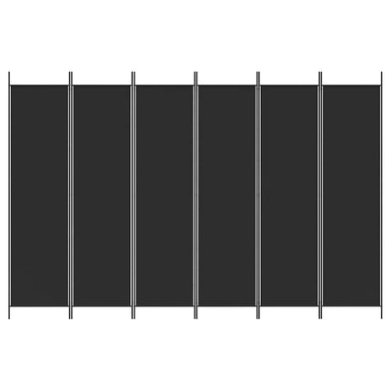 6-Panel Room Divider Black 118.1"x78.7" Fabric