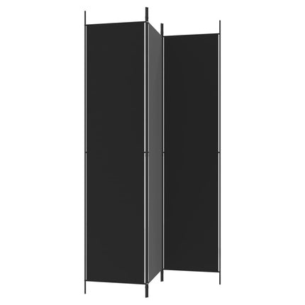 3-Panel Room Divider Black 59.1"x86.6" Fabric