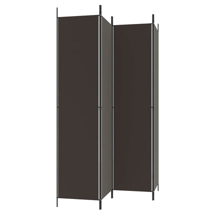 4-Panel Room Divider Brown 78.7"x86.6" Fabric