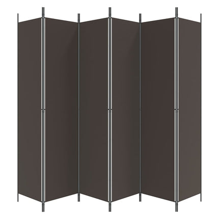 6-Panel Room Divider Brown 118.1"x86.6" Fabric