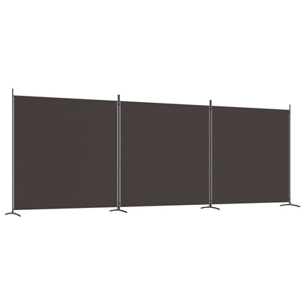 3-Panel Room Divider Brown 206.7"x70.9" Fabric