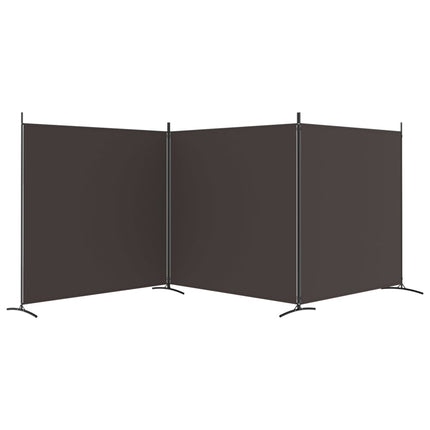 3-Panel Room Divider Brown 206.7"x70.9" Fabric