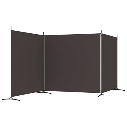 3-Panel Room Divider Brown 206.7"x70.9" Fabric