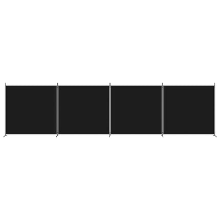 4-Panel Room Divider Black 274.8"x70.9" Fabric