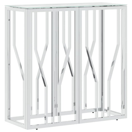 Console Table 27.6"x11.8"x27.6" Stainless Steel and Glass