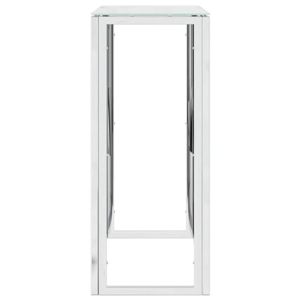 Console Table 27.6"x11.8"x27.6" Stainless Steel and Glass